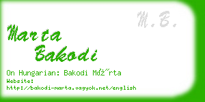 marta bakodi business card